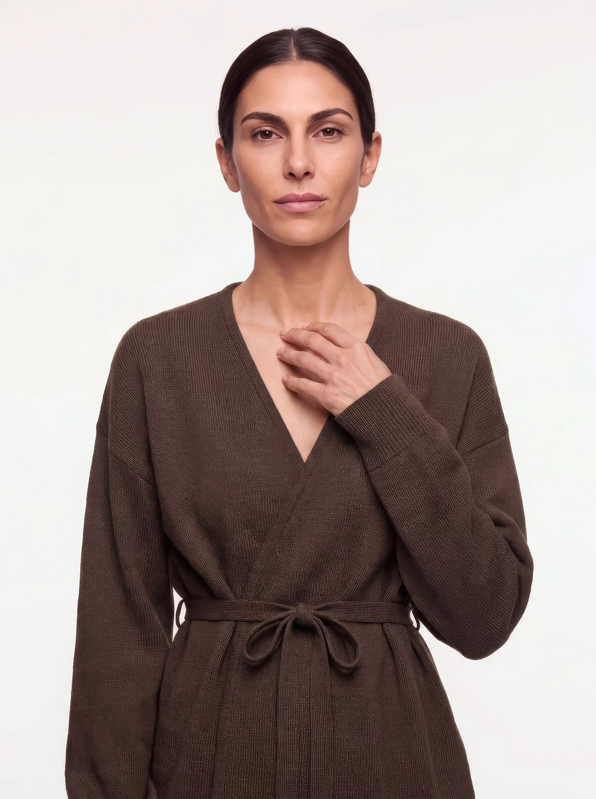Livia, total knit, primo piano